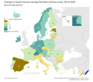 El 40 % de las explotaciones agrícolas de la UE contaban con instalaciones de almacenamiento de estiércol en 2020