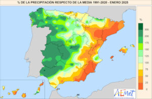 Enero de 2025 un mes cálido y lluvioso