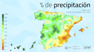Abril de 2025, un mes más cálido y lluvioso de lo normal