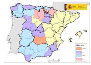 Nueva actualización de la situación de la lengua azul en España