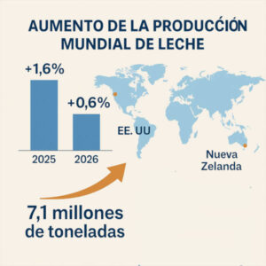 Crece la producción mundial de leche en 2025 y con previsión de que siga creciendo