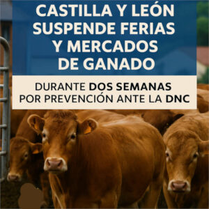 Castilla y León suspende ferias y mercados de ganado durante dos semanas por prevención ante la DNC