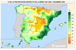 Diciembre de 2025, un mes cálido y húmedo