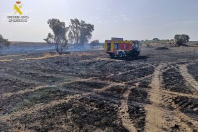 14 hectáreas de cereal calcinadas en Badajoz por un fuego presuntamente intencionado